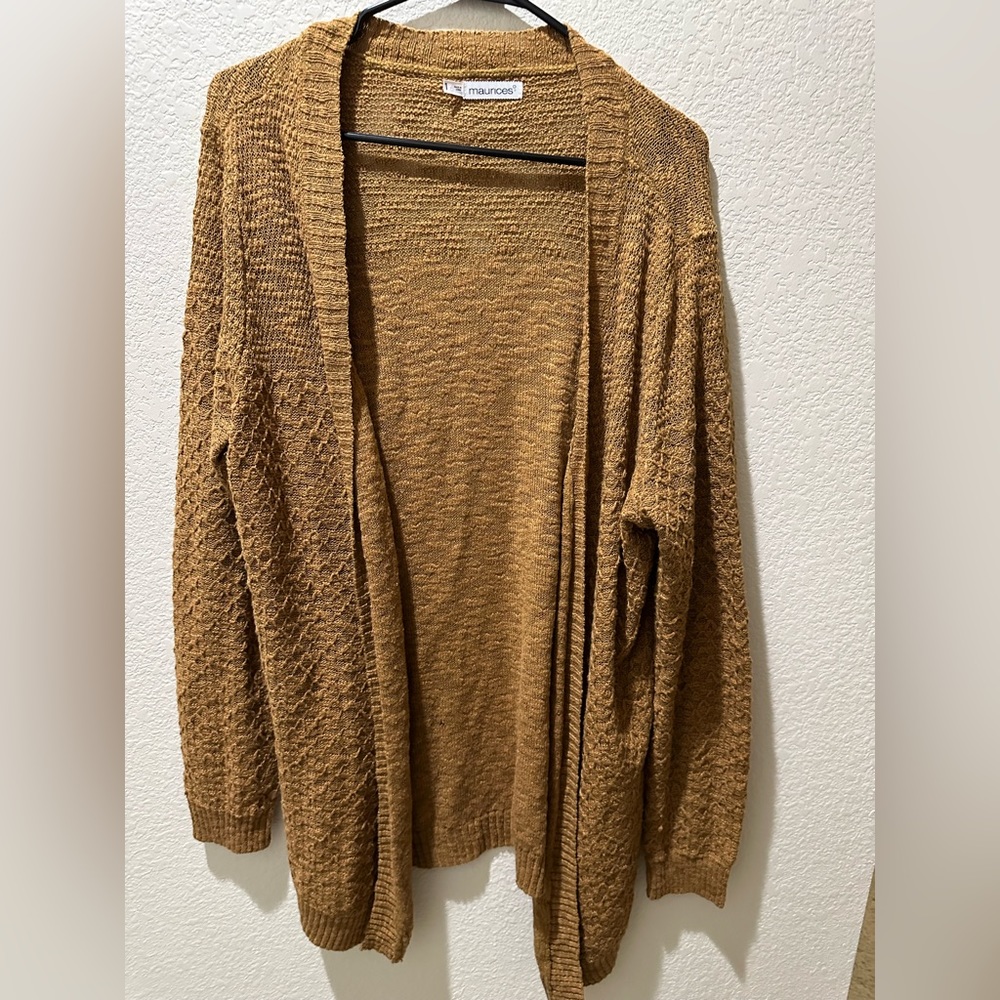 Gold women’s plus fall cardigan
